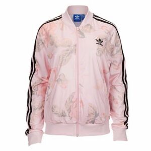 Adidas Women's Pink Floral Jacket - Size L